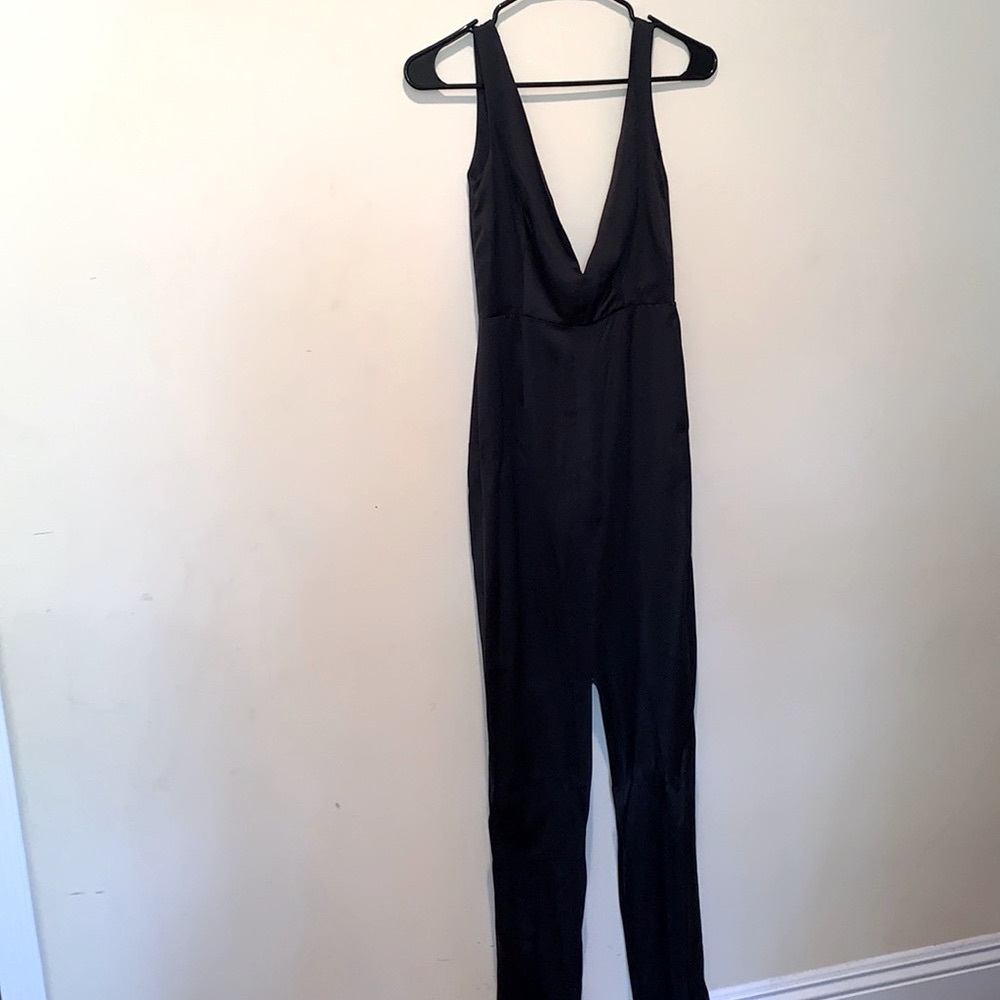 MISHA Collection Black Long Dress Plunging Neckline Long Slits Prom Festivities